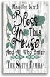 Home Blessing Sign Personalized Family Name Farmhouse Decor Wall Art
