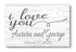 I Love You Anniversary Gift Sign - Personalized with Names and Wedding Date