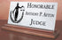 Judge Desk Nameplate - Personalized Solid Marble & Hardwood Name Plate Gift