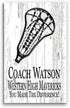 Lacrosse Coach Gift Plaque - Personalized Signable Team Award