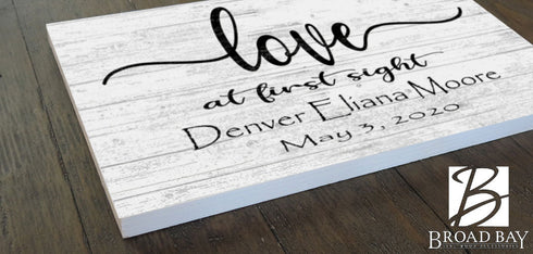 Love At First Sight Baby Sign Nursery Decor, Baby Shower Gift Idea