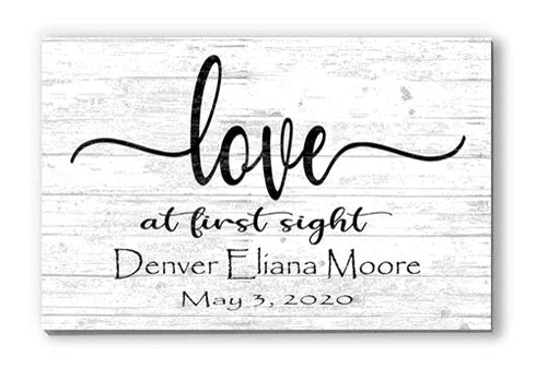 Love At First Sight Baby Sign Nursery Decor, Baby Shower Gift Idea