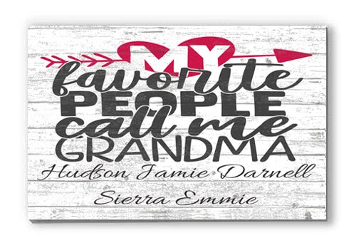 My Favorite People Call Me Grandma Sign with Grandkid's Names