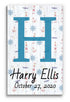 Nautical Monogram Name Sign - Personalized Baby Boy Nursery or Bedroom Wall Art