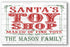 Personalized Santa's Toy Shop Christmas Sign - Custom Family Name Holiday Decoration