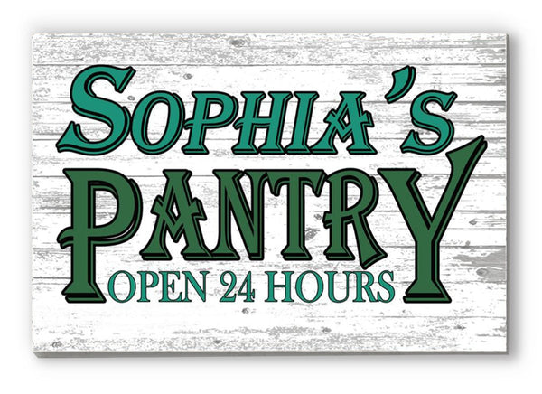 Open 24 Hours Kitchen Pantry Sign Rustic Farmhouse Style Decoration