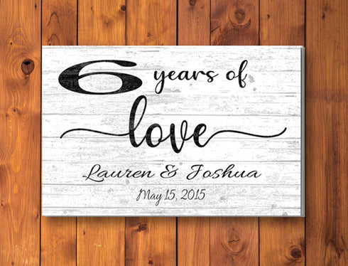 Personalized Anniversary Gift By Year Sign for Couple, Husband or Wife