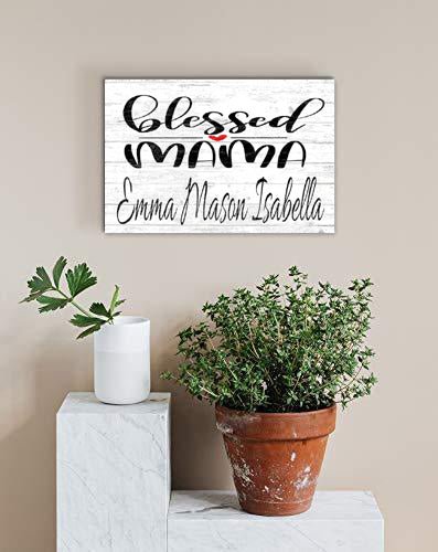 Personalized Blessed Mama Sign - Gift For Mom