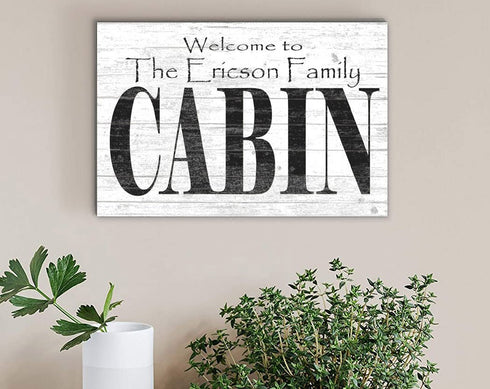 Personalized Cabin Sign for Lake House Summer Home or Mountain House with Family Name