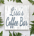Personalized Coffee Bar Sign - Custom Name Kitchen Decor Solid Wood