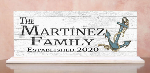 Personalized Family Name Sign Nautical Coastal Décor