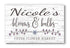 Personalized Flower Market Sign - Custom Wood Wall Art with Family Name