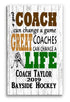 Personalized Hockey Coach Gift Plaque - Custom Wood Award for Great Coaches