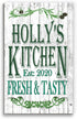 Personalized Kitchen Signs With Custom Name