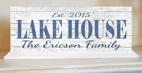 Personalized Lake House Sign With Family Name & Established Date