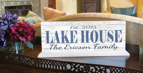 Personalized Lake House Sign With Family Name & Established Date