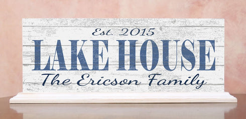 Personalized Lake House Sign With Family Name & Established Date