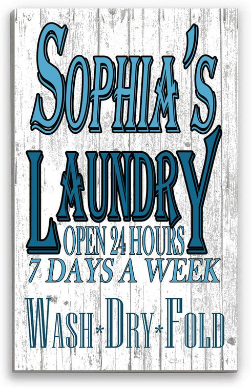 Personalized Laundry Room Signs Wash Dry Fold