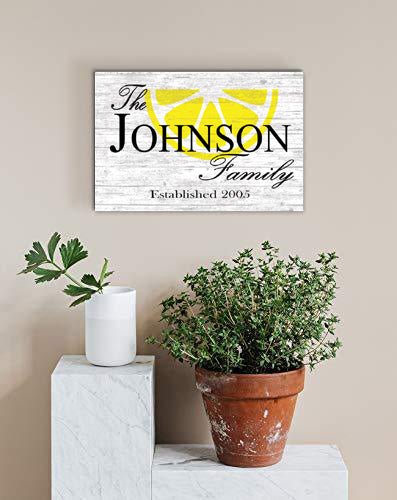 Personalized Lemon Family Name Sign Customized Wood Farmhouse Decor Gift