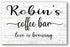 Love Is Brewing Coffee Bar Sign - Personalized Custom Name Coffee Lover Gift