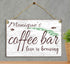 Love Is Brewing Coffee Bar Sign - Personalized Custom Name Coffee Lover Gift
