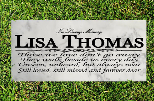 Personalized Loved One Memorial Stone Remembrance Plaque Solid Marble