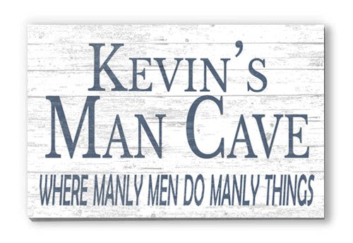 Personalized Man Cave Sign Decoration Custom Solid Wood Gift for Men Husband A Man