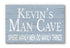 Personalized Man Cave Sign - Custom Solid Wood Gift for Men with Name