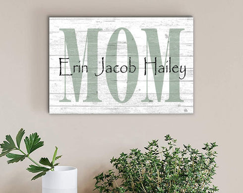 Personalized Mom Gift Sign Custom With Children's or Kids Names