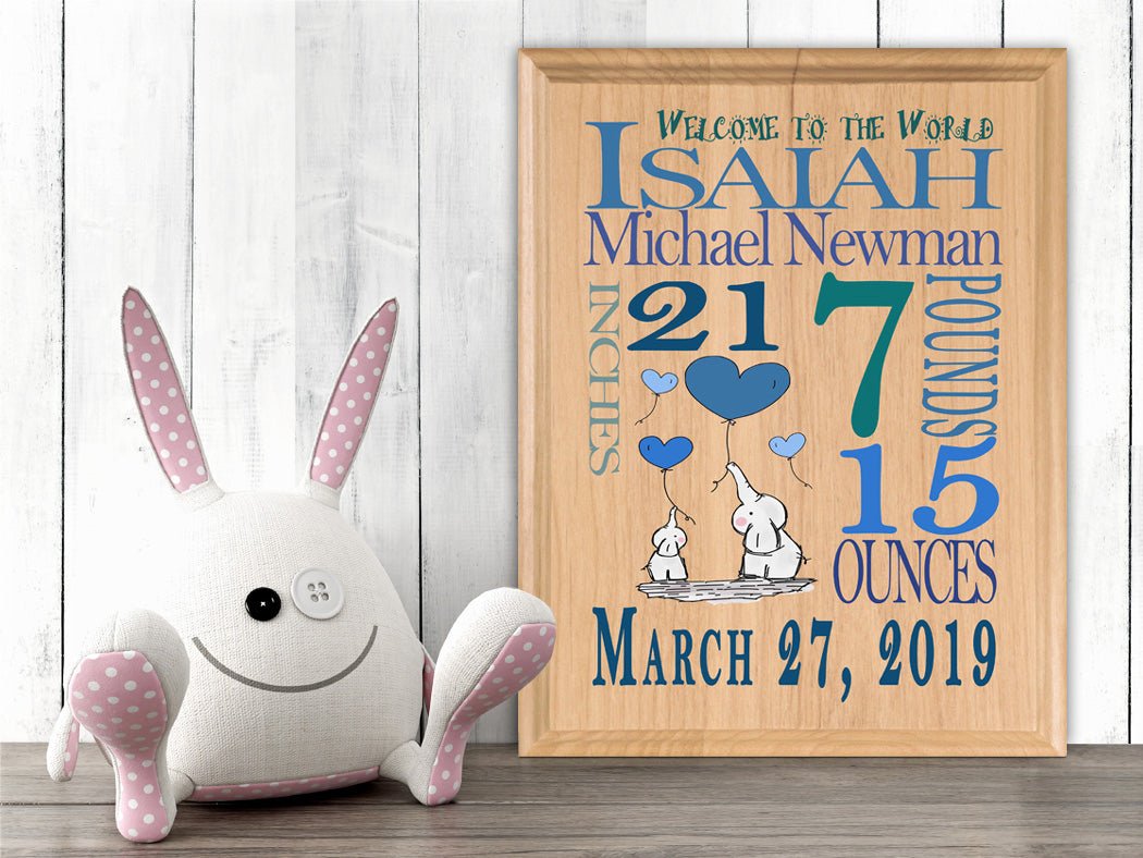 Personalized New Baby Boy Gift Wall Art Nursery Decor for Newborn, image size:1050x788