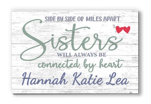 Personalized Sister Gift Farmhouse Decor Solid Wood 16in x 10.5in