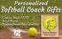 Signable Softball Coach Gift Plaque - Team Signed Custom Wood Award