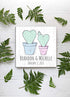 Cactus Couples Sign - Personalized Wedding or Anniversary Gift with Names and Dates