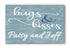 Hugs & Kisses Wedding or Anniversary Gift Sign - Personalized with Names & Date