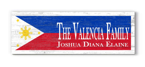 Philippine Flag Sign Family Name Filipino Housewarming or Wedding Gift