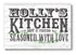Seasoned With Love Kitchen Sign with Custom Name - Solid Wood - 16.5 x 10.5in
