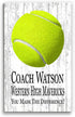 Tennis Coach Gift Plaque - Personalized Signable Custom Wood Award