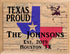 Personalized Texas Family Name Sign - Custom Wood Home Sign