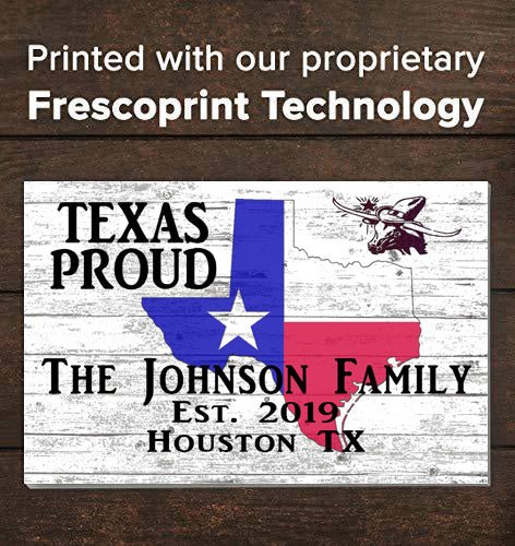 Texas Home Sign Personalized Family Name and Established Date