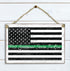 Thin Green Line Flag Sign - Personalized Name Gift for Military Family
