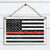 Thin Red Line Flag Sign - Personalized Name Gift for Firefighter or First Responder