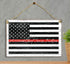 Thin Red Line Flag Sign - Personalized Name Gift for Firefighter or First Responder