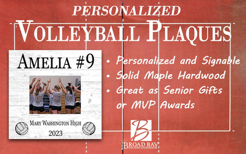 Volleyball Player Recognition Award Photo Plaque for MVP or Senior Season End Gift