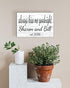 Always Kiss Me Goodnight Wedding Gift Sign - Personalized with Names & Date