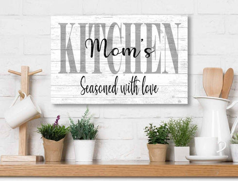 Wooden Seasoned With Love Personalized Kitchen Sign