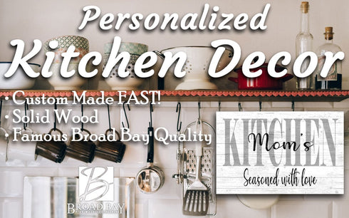 Wooden Seasoned With Love Personalized Kitchen Sign