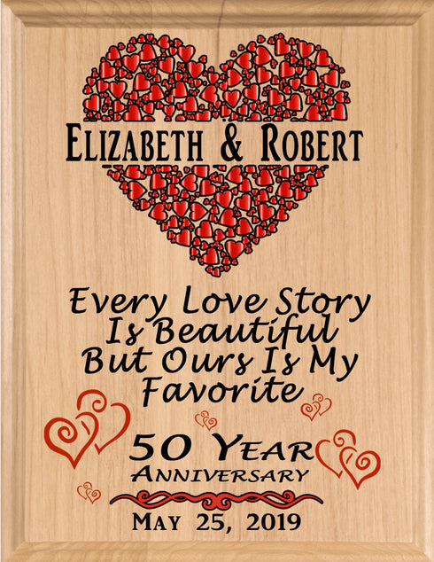 Personalized 50 Year Anniversary Gift Sign Every Love Story