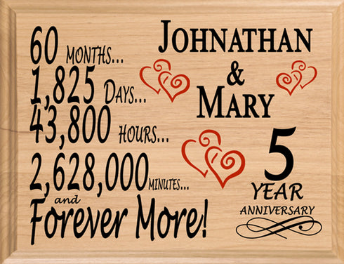  5 Year Anniversary Cutting Board Gift for Him,5 Year  Anniversary Wedding Gifts for Her,5 Year Marriage Anniversary Couples Gifts  for Husband Wife Friends: Home & Kitchen