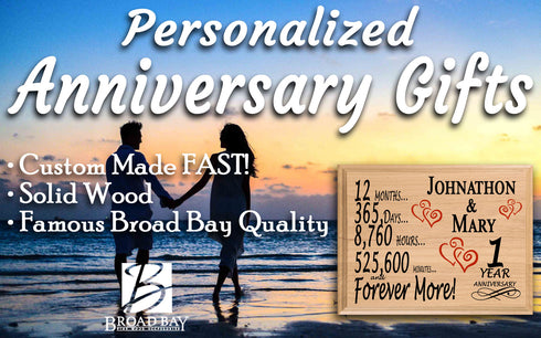 1 Year Anniversary Gift Plaque Personalized 1st Wedding Anniversary-Solid Wood