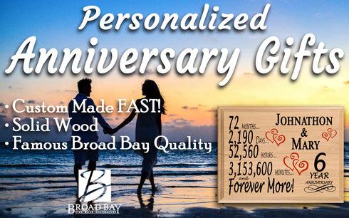 6 Year Anniversary Gift Personalized 6th Wedding Anniversary Gift Plaque